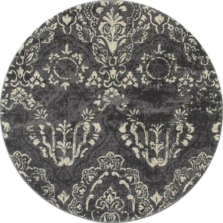 ART CARPET 5 Ft. Bastille Collection Emerge Woven Round Area Rug, Gray 841864109630